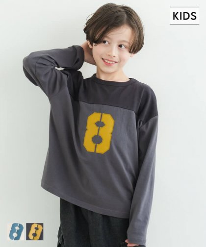 キッズ 110-140 カットソー ナンバリング スポーツ ロンT スウェット 長袖 ストリート 男の子 キッズオリジナル 子供服 メール便可 coca コカ