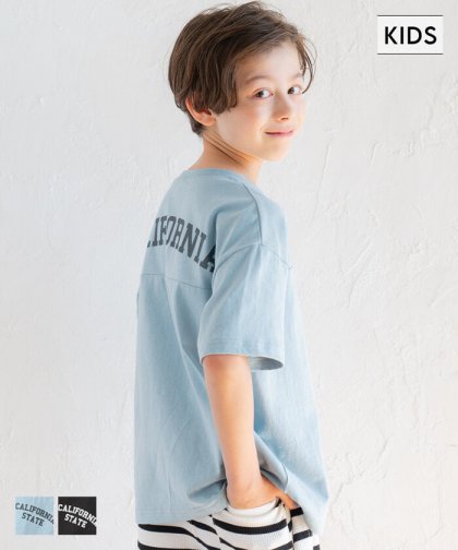 キッズ 120-150 Tシャツ プリント ロゴ 英字 バックプリント 半袖 コットン クルーネック 男の子 キッズオリジナル 子供服 メール便可 coca コカ