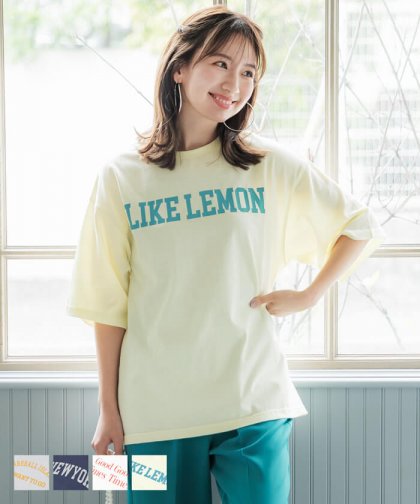 セール★1290円→990円 Tシャツ レディース COTTON from the US アメリカ カットソー ロゴ 文字 英字プリント アソートT クルーネック 半袖 ミドル丈 綿100％ メール便可