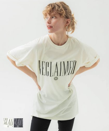 セール★1990円→990円 Tシャツ レディース 古着風 英字 ロゴ ベーシック ビッグシルエット クルーネック ロング丈 半袖 GC メール便不可 24ss coca コカ